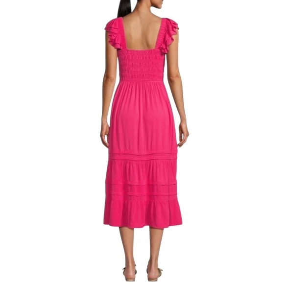NWT Revolve Greylin Pink Smocked Midi Dress Size  Small - Picture 2 of 12